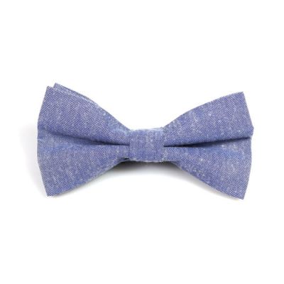 Light Steel Blue Polyester Solid Butterfly Bow Tie