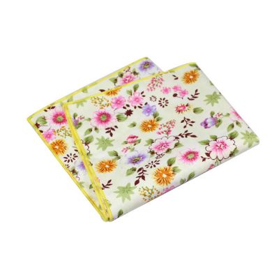 Platinum, Caramel, Red Dirt, Dull Purple and Pink Cotton Floral Pocket Square