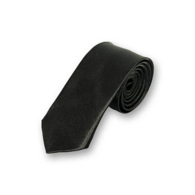 5cm Black Polyester Solid Skinny Tie