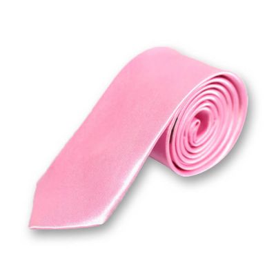 5cm Misty Rose Polyester Solid Skinny Tie