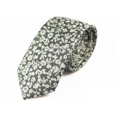 6cm Black Eel and SeaShell Polyester Novelty Skinny Tie