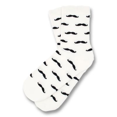 White and Black Cotton Novelty Socks
