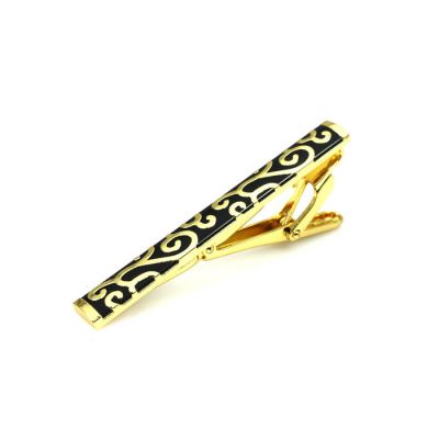 Gold Carved Black Tie Bar