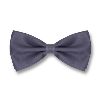 Gray Wolf Polyester Solid Skinny Bow Tie