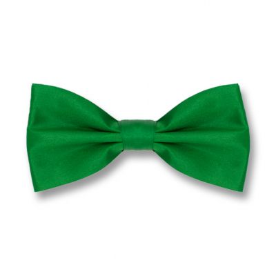 Shamrock Green Polyester Solid Skinny Bow Tie