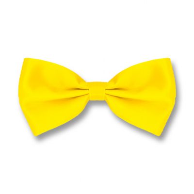 Yellow Polyester Solid Skinny Bow Tie
