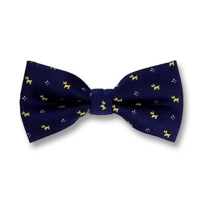 Midnight Blue, Corn Yellow and White Polyester Novelty Butterfly Bow Tie