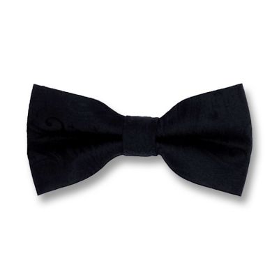 Black Polyester Paisley Butterfly Bow Tie