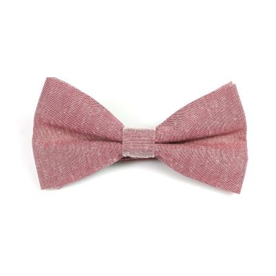 Plum Polyester Solid Butterfly Bow Tie