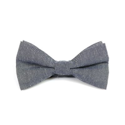 Mist Blue Polyester Solid Butterfly Bow Tie