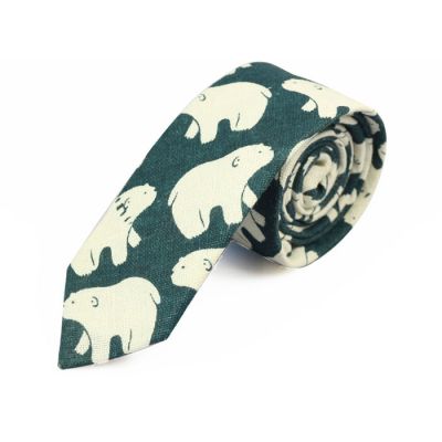 6cm Teal and SeaShell Cotton Novelty Skinny Tie
