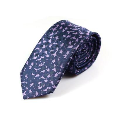 6cm Grape, Midnight Blue and Navy Blue Polyester Novelty Skinny Tie