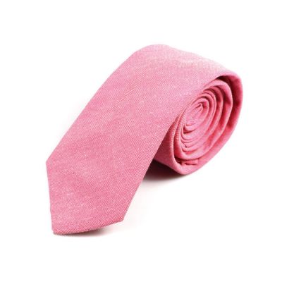 6cm Rose Gold Cotton Solid Skinny Tie