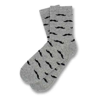 Gray and Black Cotton Novelty Socks